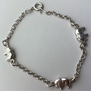 925 sterling silver elephant chain bracelet